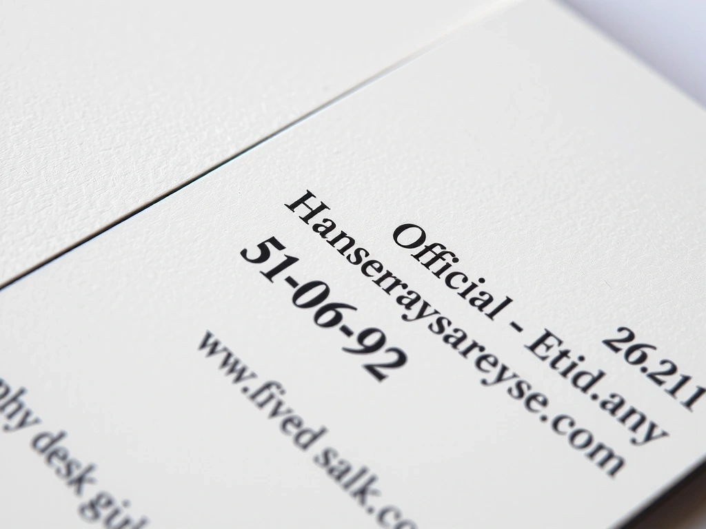 Detailaufnahme einer eleganten Visitenkarte, die professionelle Kontaktdaten zeigt