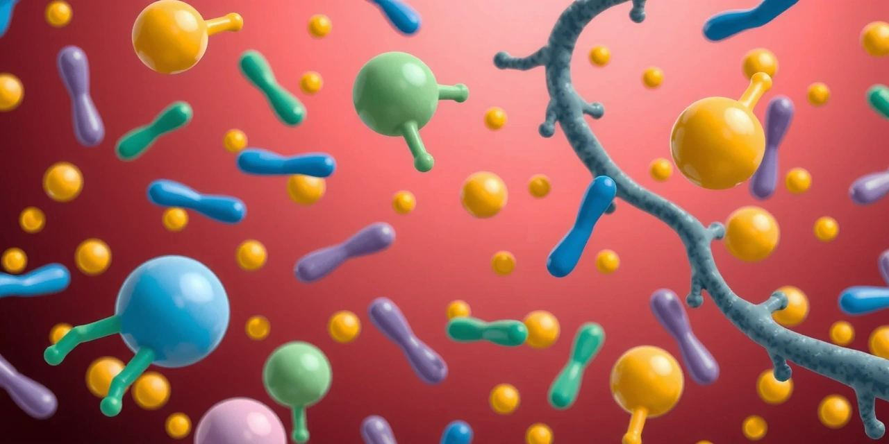 Stilisierte Darstellung eines gesunden Darmmikrobioms