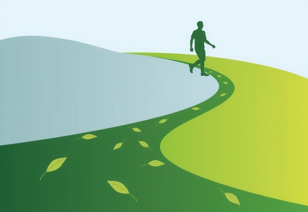 Stylized illustration of a person's journey towards health, abstract and inspiring.